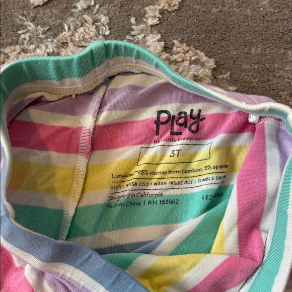 Play by little sleepies. Colorful Striped Kids' Leggings - Picture 2 of 2